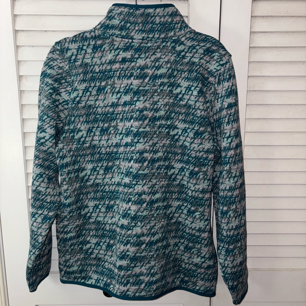 Women's L.L.Bean Sweater Fleece Pullover Teal size Large - Picture 4 of 5